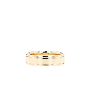 High-Polish Finish Regular Yellow Gold Men's Band - crownmoissanite