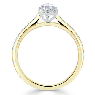 0.75 CT Pear Shaped Moissanite Solitaire Engagement Ring - crownmoissanite