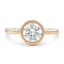 1.50 CT Round Bezel Style Moissanite Engagement Ring