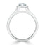 0.75 CT Pear Cut Halo Split Shank Setting Moissanite Engagement Ring - crownmoissanite