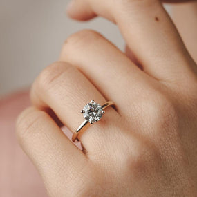 1.5 - 3.5 CT Round Moissanite Solitaire Engagement Ring