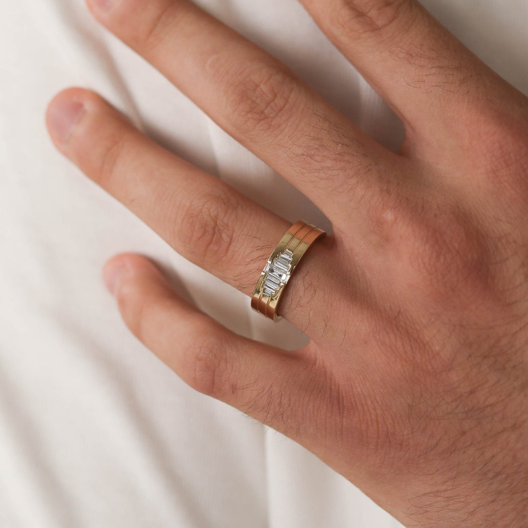 Stone Setting Classic High-Polish Finish Men's Band - crownmoissanite