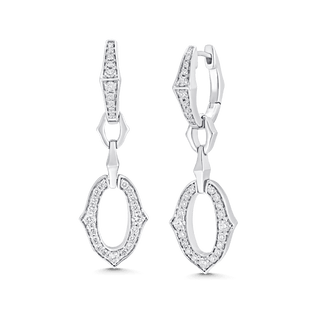 0.70 TCW Round Moissanite Diamond Link Drop Earrings - crownmoissanite