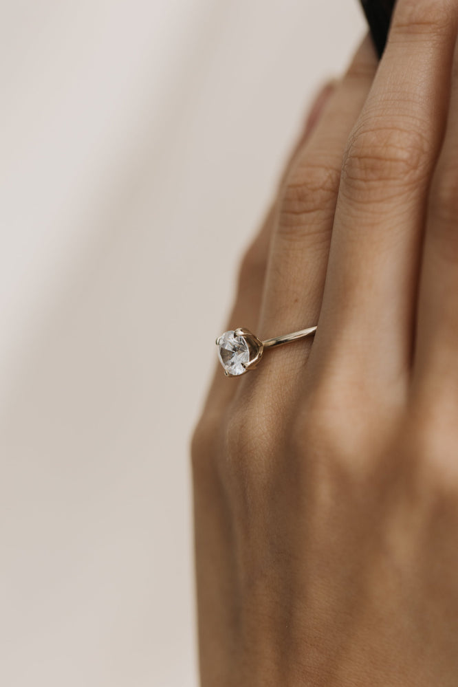 1.0 CT Round Solitaire Style Moissanite Engagement Ring