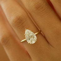 3.10 CT Pear Cut Solitaire Style Moissanite Engagement Ring - crownmoissanite