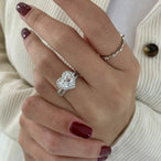 2.0 CT Heart Cut Halo Style Moissanite Engagement Ring - crownmoissanite