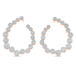 3.59 TCW Round Moissanite Diamond Hoop Earrings - crownmoissanite