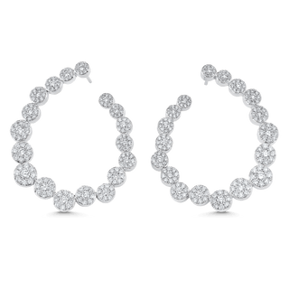 3.59 TCW Round Moissanite Diamond Hoop Earrings - crownmoissanite