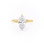 1.58 CT Marquise Cut Solitaire Hidden Halo Setting Moissanite Engagement Ring - crownmoissanite