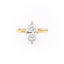 1.58 CT Marquise Cut Solitaire Hidden Halo Setting Moissanite Engagement Ring - crownmoissanite