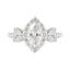 1.0 CT Marquise Moissanite Halo Engagement Ring