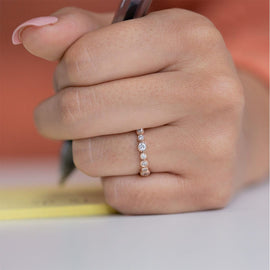 0.20 TCW Round Cut Full Eternity Moissanite Wedding Band - crownmoissanite