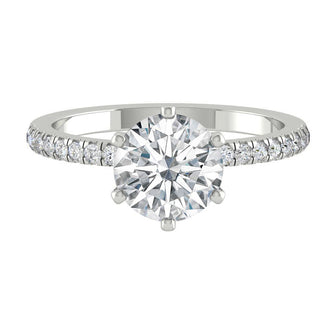 1.85 CT Round Shaped Moissanite Solitaire Engagement Ring - crownmoissanite