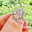 2.1 CT Pear Cut Halo Pave Moissanite Engagement Ring - crownmoissanite