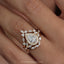 1.0 CT Pear Moissanite Cluster Style Engagement Ring