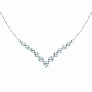 2.15 TCW Round Moissanite Diamond Chevron Style Necklace - crownmoissanite