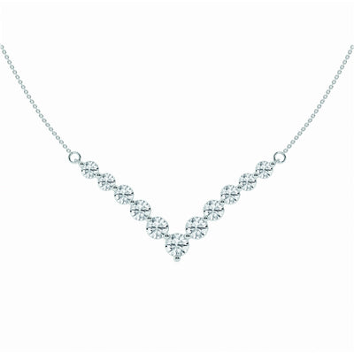 2.15 TCW Round Moissanite Diamond Chevron Style Necklace - crownmoissanite