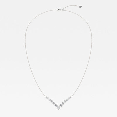 2.15 TCW Round Moissanite Diamond Chevron Style Necklace - crownmoissanite