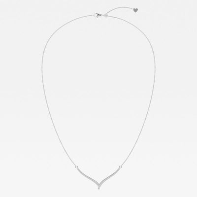 0.16 TCW Round Moissanite Diamond Petite Chevron Necklace - crownmoissanite