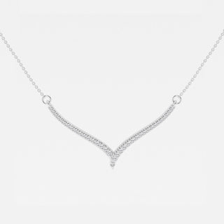 0.16 TCW Round Moissanite Diamond Petite Chevron Necklace - crownmoissanite