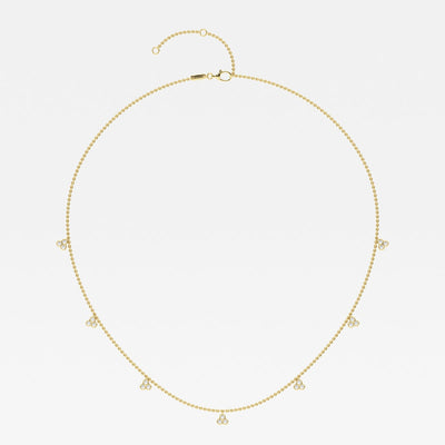 0.63 TCW Round Moissanite Diamond Dangle Necklace - crownmoissanite