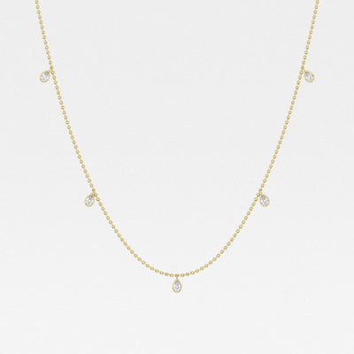 1.0 TCW Pear Moissanite Diamond Dangle Necklace - crownmoissanite