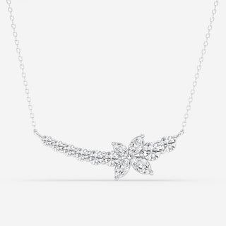 1.66 TCW Marquise & Round Moissanite Diamond Curved Butterfly Necklace - crownmoissanite