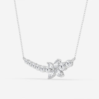 1.66 TCW Marquise & Round Moissanite Diamond Curved Butterfly Necklace - crownmoissanite