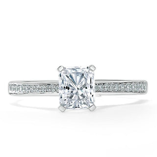 0.75 CT Radiant Shapes Moissanite Solitaire Engagement Ring - crownmoissanite