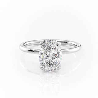 2.72 CT Oval Cut Solitaire Moissanite Engagement Ring - crownmoissanite