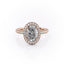 2.10 CT Oval Cut Halo Triple Pave Setting Moissanite Engagement Ring - crownmoissanite