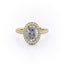 2.10 CT Oval Cut Halo Triple Pave Setting Moissanite Engagement Ring - crownmoissanite