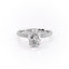 2.10 CT Oval Cut Solitaire 3 Side Pave Set Moissanite Engagement Ring - crownmoissanite