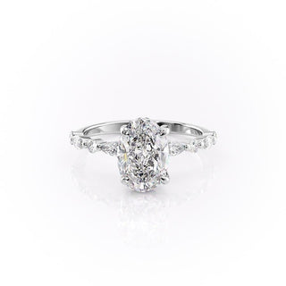 2.10 CT Oval Shaped Moissanite Solitaire Engagement Ring - crownmoissanite