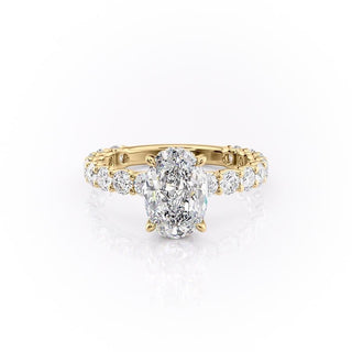 2.10 CT Oval Shaped Moissanite Solitaire Engagement Ring - crownmoissanite