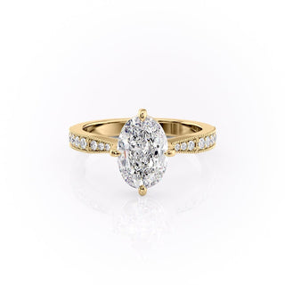 2.10 CT Oval Shaped Moissanite Solitaire Engagement Ring - crownmoissanite