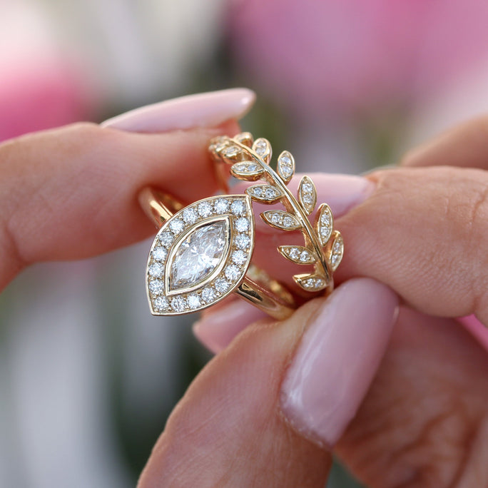 0.50 CT Marquise Moissanite Vintage Engagement Ring