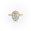 2.10 Oval Cut Halo Style Moissanite Engagement Ring - crownmoissanite