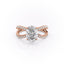 1.91 Oval Cut Solitaire Unique Pave Setting Moissanite Engagement Ring - crownmoissanite