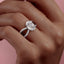 1.91 Oval Cut Solitaire Unique Pave Setting Moissanite Engagement Ring - crownmoissanite