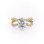 1.91 Oval Cut Solitaire Unique Pave Setting Moissanite Engagement Ring - crownmoissanite