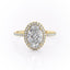 2.10 CT Oval Cut Halo Moissanite Engagement Ring - crownmoissanite