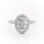 2.10 CT Oval Cut Halo Pave Setting Moissanite Engagement Ring - crownmoissanite