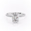 2.10 CT Oval Cut Solitaire Pave Setting Moissanite Engagement Ring - crownmoissanite