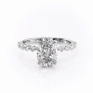 2.10 CT Oval Shaped Moissanite Solitaire Engagement Ring - crownmoissanite