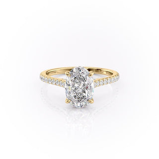 2.72 CT Oval Cut Pave Setting Moissanite Engagement Ring - crownmoissanite