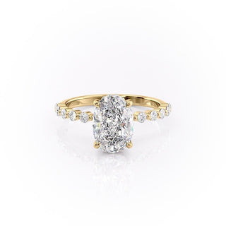 2.10 CT Oval Shaped Moissanite Solitaire Engagement Ring - crownmoissanite