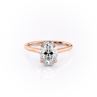 2.10 Oval Cut Solitaire Style Moissanite Engagement Ring - crownmoissanite