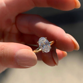 1.33 CT Oval Solitaire Style Moissanite Engagement Ring - crownmoissanite