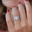 0.70 CT Oval Moissanite Double Halo Setting Engagement Ring